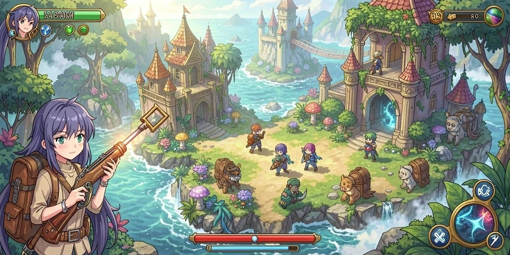 Tangkapan layar interaksi multiplayer antara pemain.
